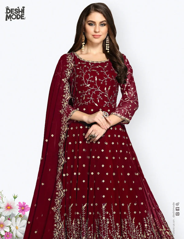 Elegant Unstitched Embroidered Gown Dress DM-20-MR