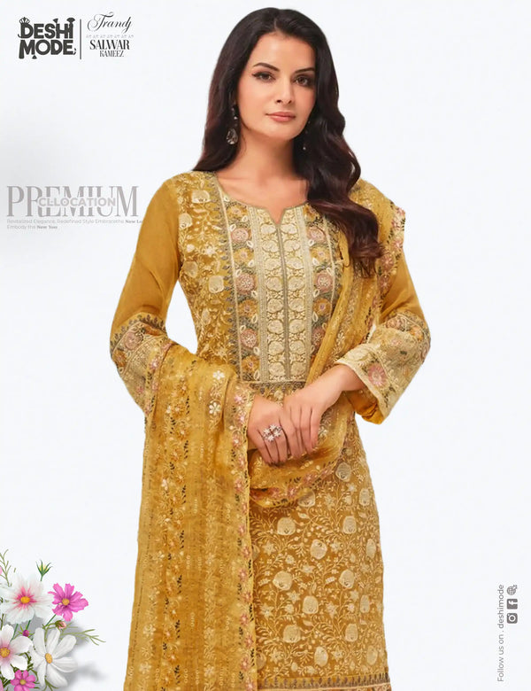 Premium Unstitched Soft Georgette Suit for Every Occasion DM-12-Mu