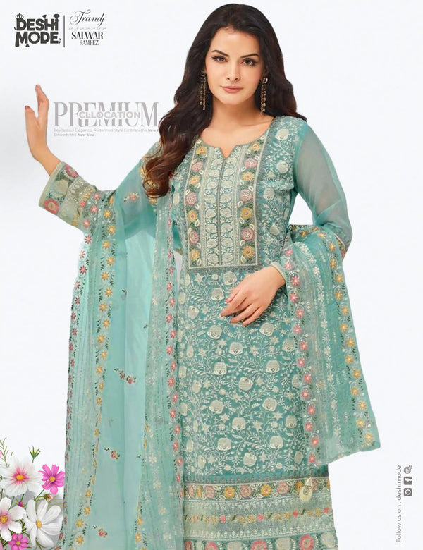 Premium Unstitched Soft Georgette Suit for Every Occasion DM-12-Pe